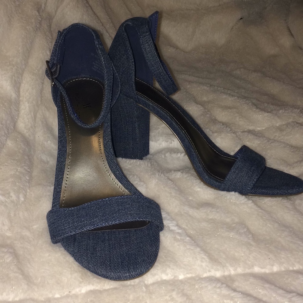 Denim heels